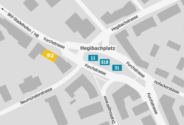 Anfahrt zu Traumatherapie Zürich - Traumaheilung am Hegibachplatz